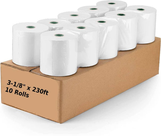 10 Rolls Thermal Paper 3 1/8" x 230 ft