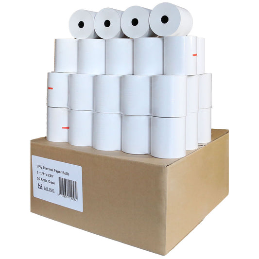 50 Rolls Thermal Paper 3 1/8" x 230ft Rolls